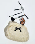 Fluffette Cosmetic Pouch Cream Black Cosmetic UE