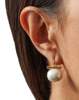 Classic Pebble Pearl Silver Medium White Jewelry - Earrings Catherine Canino