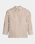 Lucia Stripe Poplin Brown Tops - Button Down rag & bone