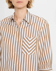 Lucia Stripe Poplin Brown Tops - Button Down rag & bone