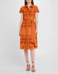 Eva Belted Midi Shirtdress Dress Burnt Sienna Dresses - Midi Figue