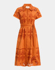 Eva Belted Midi Shirtdress Dress Burnt Sienna Dresses - Midi Figue