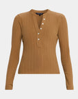 Jocelyn Henley Shirt Dark Acorn Tops - Blouses Veronica Beard