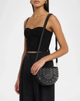 McCall Laser Cut Leather Saddle Black Crossbody Simkhai