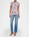 Ressi Fitted Crew Tee Grandfloral Rose Light Purple