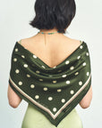 Retro Polka Dot Silk Bandana Scarf Matcha Scarves Lost Pattern NYC