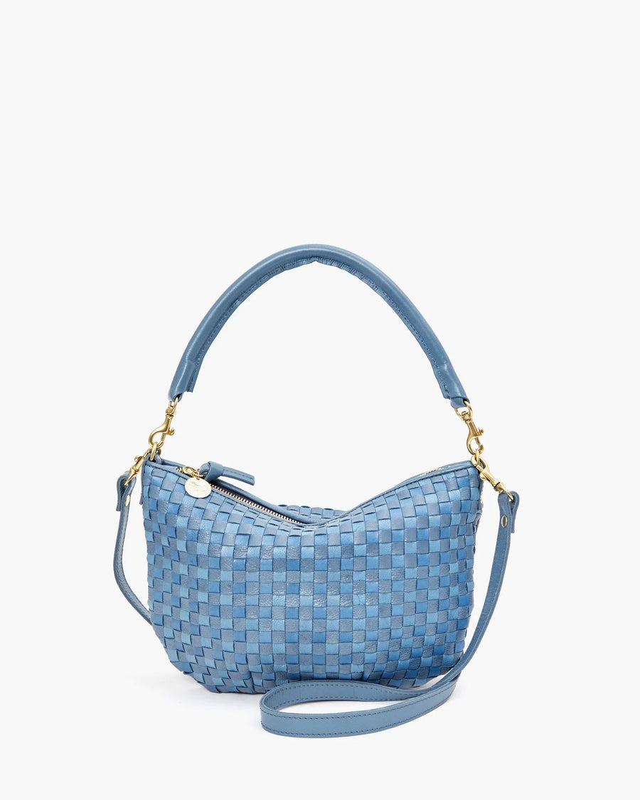 Petit Moyen Messanger Woven Checker Light Blue Handbags - Hobo & Shoulder Clare V. 