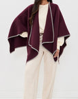 Ingrid Poncho Burgundy Outerwear - Cape rag & bone