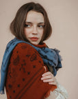 Cosmic Rodeo Bandana Wrap Rust Navy Scarves Freya