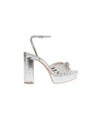 Rivka Leather Knot Platform Sandal Silver Sandals - Heeled Sandals Loeffler Randall