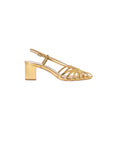 Priscilla Lattice Slingback Mid Heel Sandal Gold Sandals - Heeled Sandals Loeffler Randall