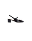 Diana Patent Sling Back Black Pumps - Low Cinq A Sept