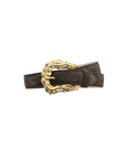 Seders Fethred Edge Belt Suede Chocolate Belts L'Agence
