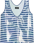Tarys Sequin Stripe Top Sky Blue Tops - Tanks Zadig & Voltaire