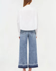 Renata Cropped Button Down Shirt White Tops - Button Down Simkhai