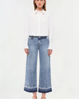 Renata Cropped Button Down Shirt White Tops - Button Down Simkhai