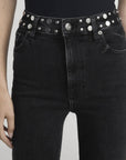 Le Sleek Straight Studded Meteor Denim - Straight Frame