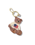 Hand-Painted Americana Teddy Bear Bag Charm & Keychain Bag Charms Solar Eclipse