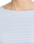 The Long Sleeve Boatneck Tee Powder Blue Multi Tops - Tees Frame