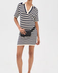 Joni Dress Blue/Cream Stripe Dresses - Short Tanya Taylor