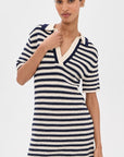 Joni Dress Blue/Cream Stripe Dresses - Short Tanya Taylor