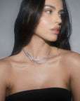 Emma Bezel Tennis Necklace 16" White Sapphire Necklaces Mod + Jo