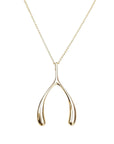 Lucky Gold Wishbone Pendant 18-20" Adjustable Delicate Chain Necklaces Jane Win