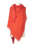 Pom Pom Triangle Wrap Flame Accessories - Scarves Alpine Cashmere