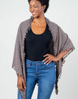 Pom Pom Triangle Wrap Walnut Accessories - Scarves Alpine Cashmere