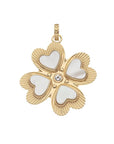 Lucky In Love Mother Of Pearl Clover 18" Drawn Link Jewelry - Necklaces Jane Win