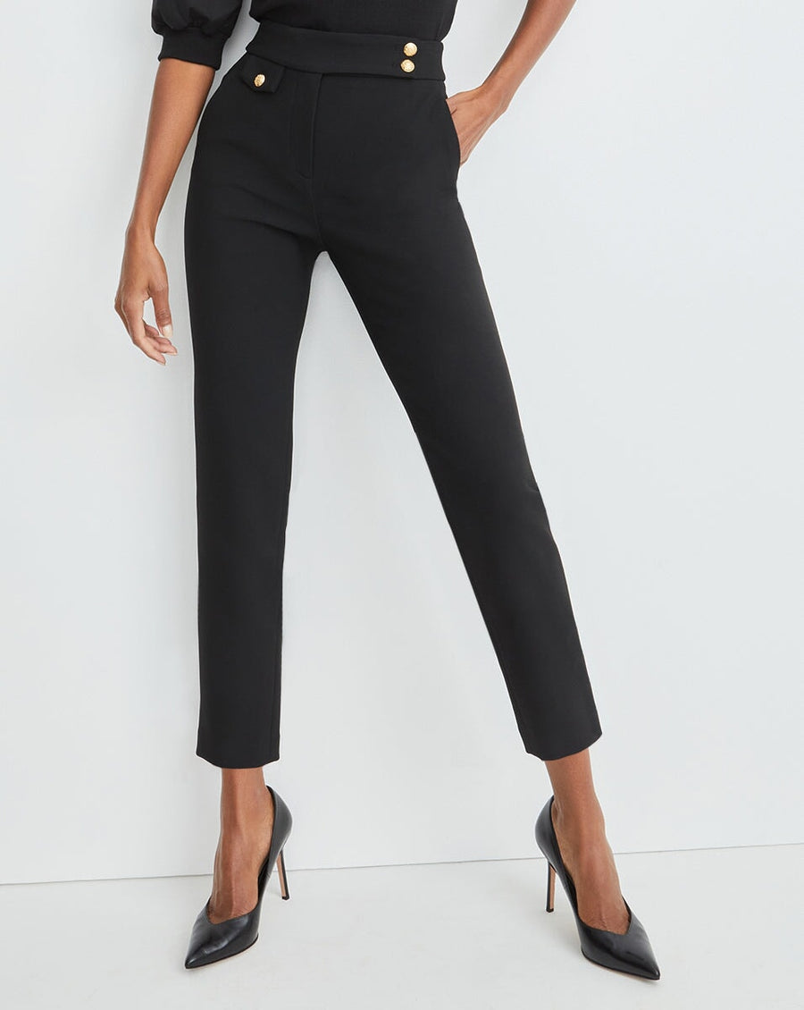 Renzo Pant Black With Gold Buttons Pants - Trousers Veronica Beard 