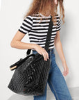 Metro Tote Deluxe Medium Black Lacquer II Handbags - Tote & Satchel MZ Wallace