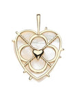 LOVE Carry Your Heart Mother of Pearl Pendant Necklace with 18" Drawn Link Chain Jewelry - Necklaces Jane Win