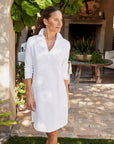 Nicole Henley Jersey Dress White Dresses - Short Frank & Eileen 