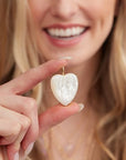 LOVE Carry Your Heart Mother of Pearl Pendant Necklace with 18" Drawn Link Chain Jewelry - Necklaces Jane Win