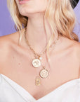 Wheels Of Fortune Chain With Mother Of Pearl 18" Jewelry - Necklaces Jane Win