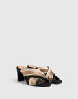 DVF 156 Taupe/ Black/ Natural Shoes - Sandals - Heeled Sandals Castaner X DVF 