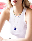 LOVE Carry Your Heart Lapis 18" Drawn Link Jewelry - Necklaces Jane Win
