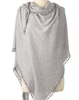 Pom Pom Triangle Wrap Birch Accessories - Scarves Alpine Cashmere