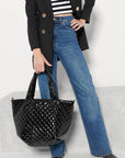 Metro Tote Deluxe Medium Black Lacquer II Handbags - Tote & Satchel MZ Wallace
