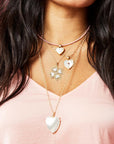 Lucky In Love Mother Of Pearl Clover 18" Drawn Link Jewelry - Necklaces Jane Win