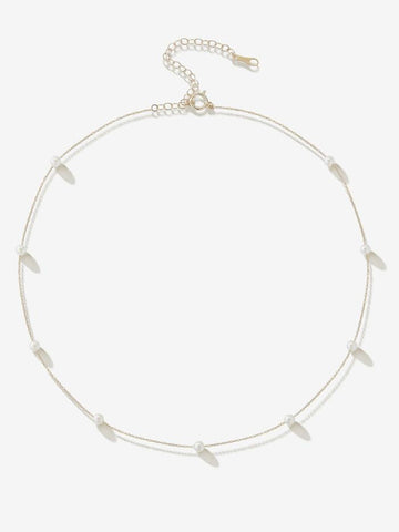 SBN148 Floating Pearl Chain Necklace Jewelry - Necklaces Mizuki 