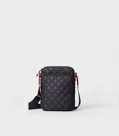 Mz Wallace Patent Quilted Micro Crossbody Bag In Black Lacquer/black