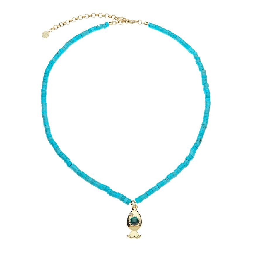 Strong Keep Swimming Beaded Necklace Necklaces Jane Win 