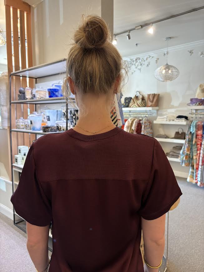Addy Satin Combo Tee Fig