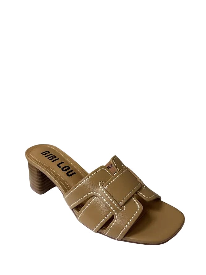 Holly Heeled Sandal Camel Leather Sandals - Heeled Sandals Bibi Lou 