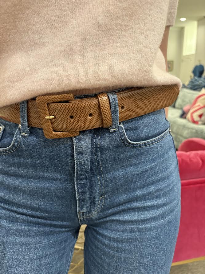 1 1/2" Karung Belt with Buckle Cognac Belts W.Kleinberg 