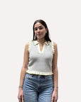 Clem Top Twilight Mist Sweater - V-Neck Cinq A Sept 