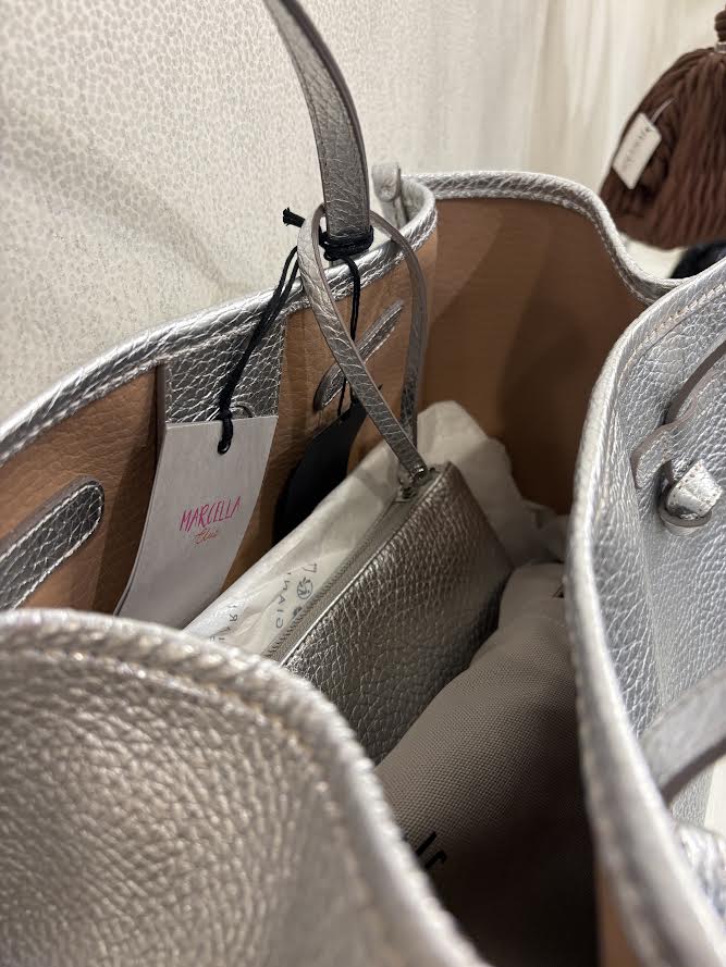 Large Marcella Silver Clay Hobo & Shoulder Gianni Chiarini 