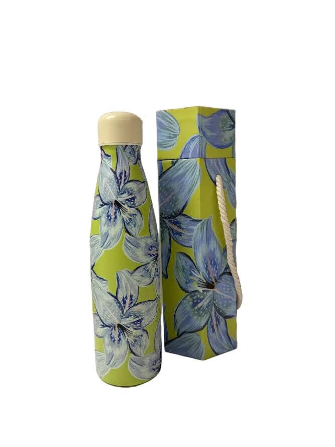 Tropical Lily Blue Stay Fresh Water Bottle 500ml Misc. Farm Rio 